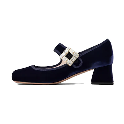 (W) Roger Vivier Buckle Pump 'Blue Velvet'
