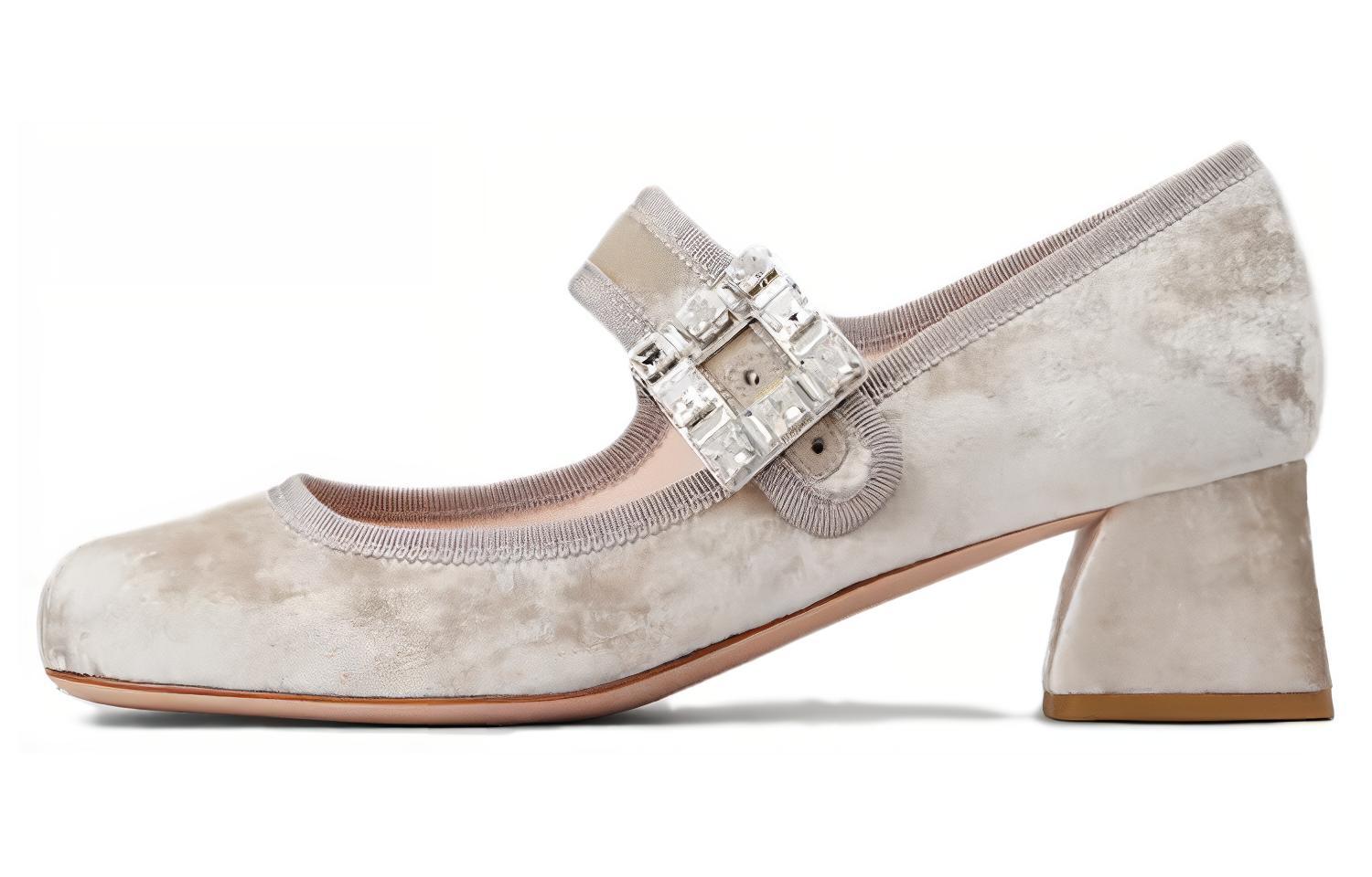 (W) Roger Vivier Buckle Pumps 'Grey Suede'