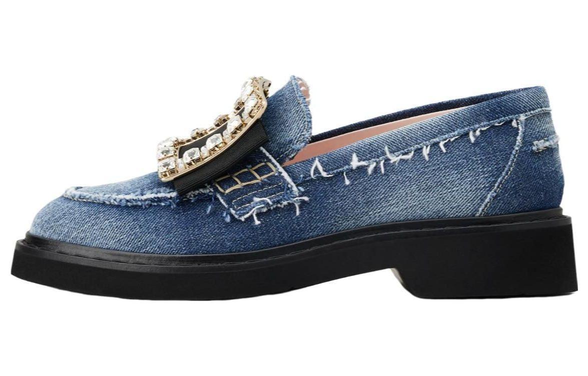 (W) Roger Vivier Canvas 'Blue Casual Loafer'