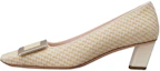Buy (W) Roger Vivier Canvas ''Metalen Gesp Beige Middelhak'' RVW00626770NN61J04