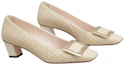 Order (W) Roger Vivier Canvas ''Metalen Gesp Beige Middelhak'' RVW00626770NN61J04