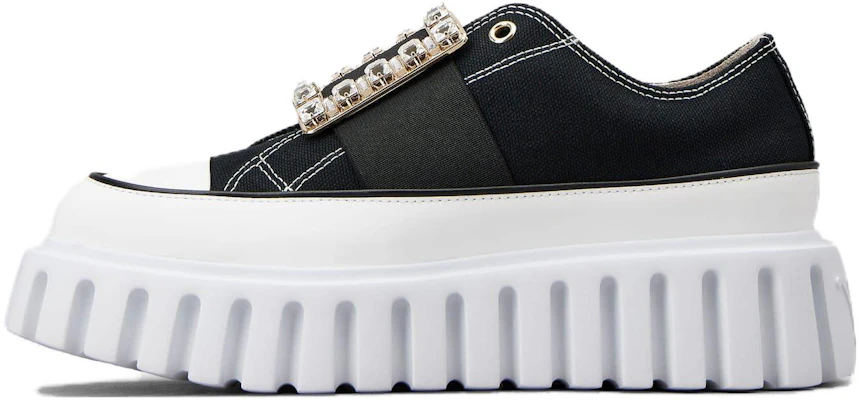 (Women) Roger Vivier Canvas Platform Sneakers 3.5cm 'Black and White' RVW64635870Q4U0002 Buy (Women) Roger Vivier Canvas Platform Sneakers 3.5cm 'Black and White' RVW64635870Q4U0002