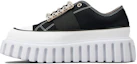 Buy (Women) Roger Vivier Canvas Platform Sneakers 3.5cm 'Black and White' RVW64635870Q4U0002