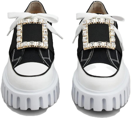 (Women) Roger Vivier Canvas Platform Sneakers 3.5cm 'Black and White' RVW64635870Q4U0002 Lookbook (Women) Roger Vivier Canvas Platform Sneakers 3.5cm 'Black and White' RVW64635870Q4U0002