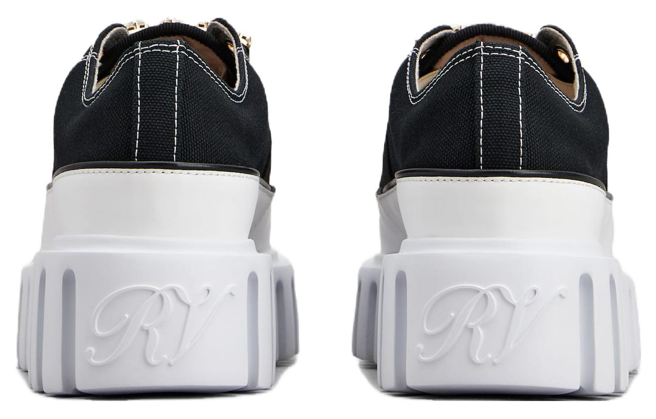 Shop (Women) Roger Vivier Canvas Platform Sneakers 3.5cm 'Black and White' RVW64635870Q4U0002