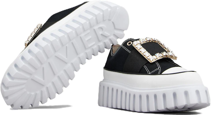 (Women) Roger Vivier Canvas Platform Sneakers 3.5cm 'Black and White' RVW64635870Q4U0002 Purchase (Women) Roger Vivier Canvas Platform Sneakers 3.5cm 'Black and White' RVW64635870Q4U0002