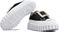 Purchase (Women) Roger Vivier Canvas Platform Sneakers 3.5cm 'Black and White' RVW64635870Q4U0002