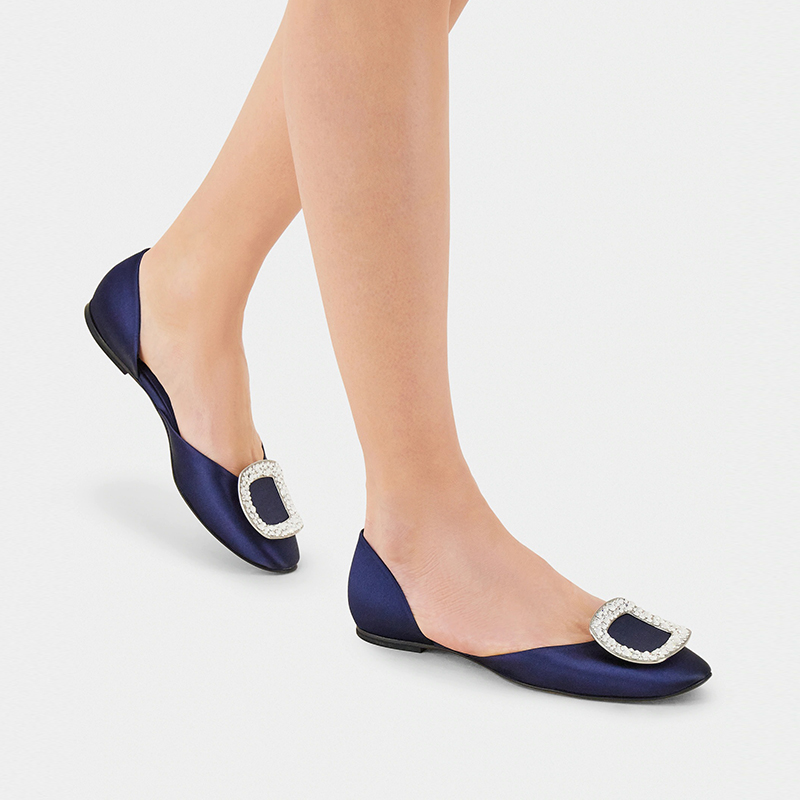 (W) Roger Vivier Chips 'Blue Crystal Satin Ballet Flats' 圖 5