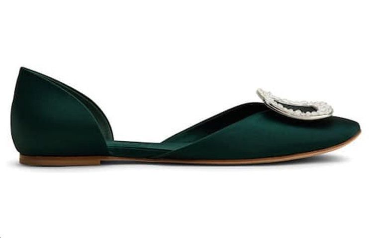 (W) Roger Vivier Chips 'Satin Square Buckle Ballet Flats - Green' 圖 2
