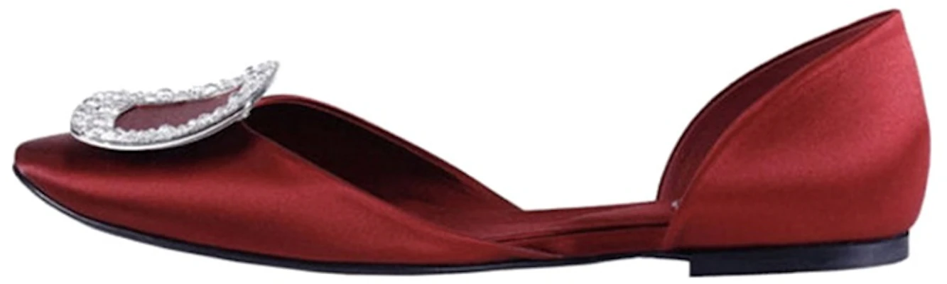 (W) Roger Vivier 红色丝缎水晶扣平底芭蕾舞鞋 RVW08807290RSOR800 Buy (W) Roger Vivier 红色丝缎水晶扣平底芭蕾舞鞋 RVW08807290RSOR800