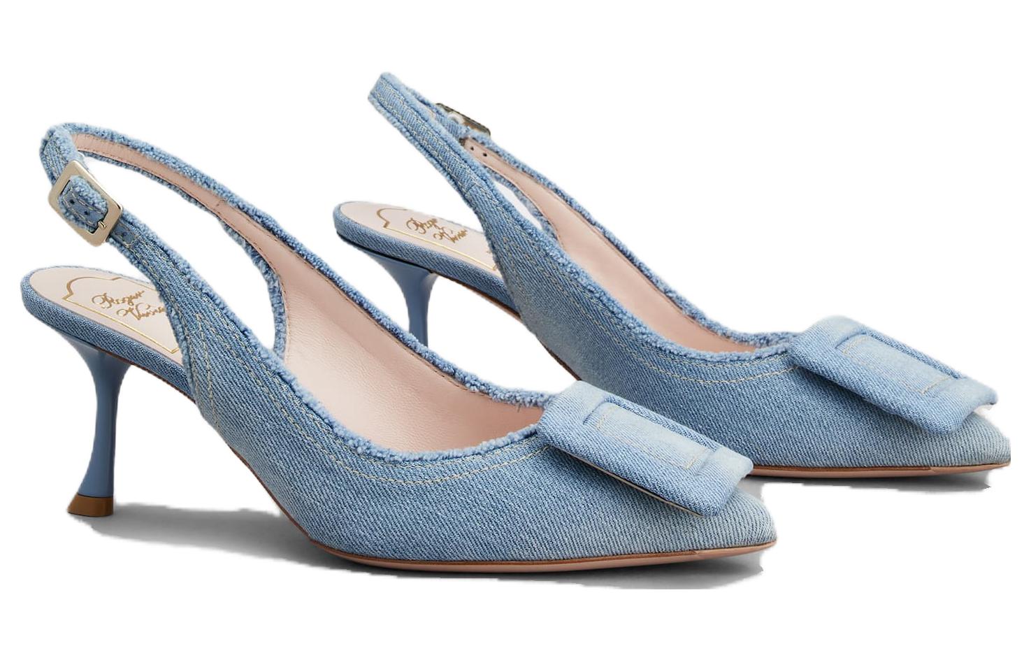 (W) Roger Vivier Cotton Fabric Pointed Buckle Stiletto 'Blue' 圖 2