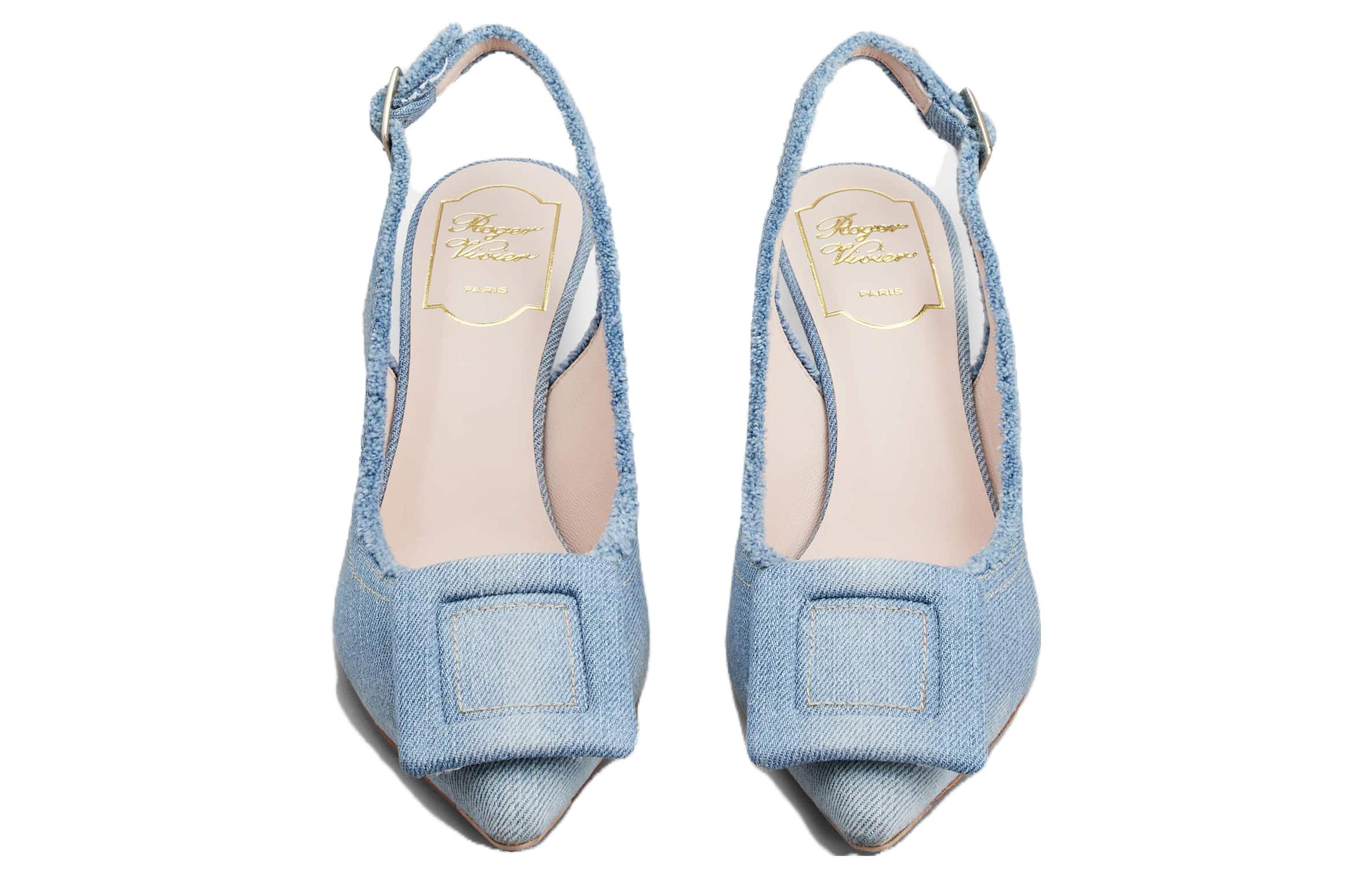 (W) Roger Vivier Cotton Fabric Pointed Buckle Stiletto 'Blue' 圖 3
