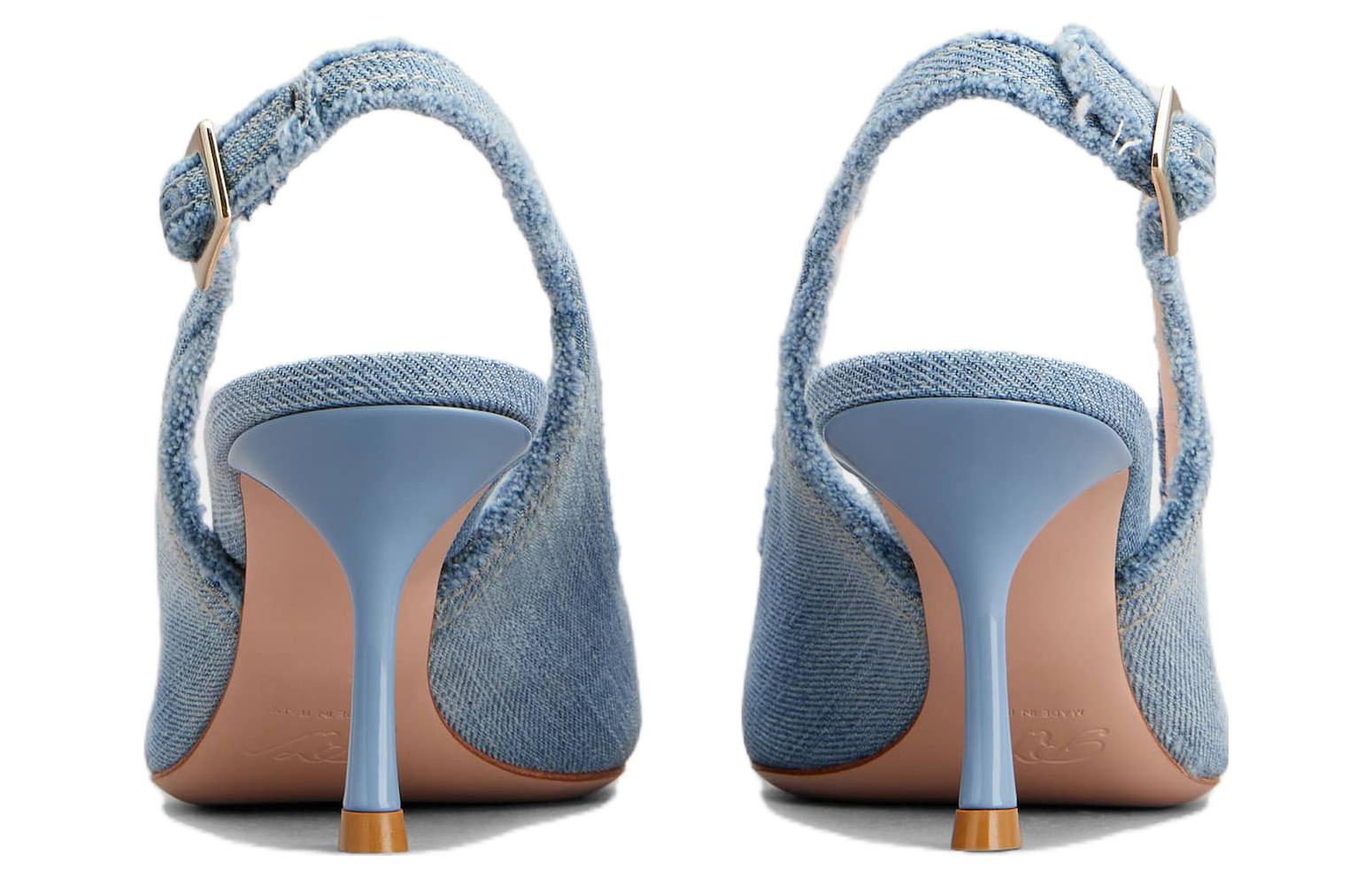 (W) Roger Vivier Cotton Fabric Pointed Buckle Stiletto 'Blue' 圖 4