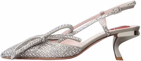 (Women) Roger Vivier Crystal Buckle Pointed Toe Stiletto 'Silver' RVW63835440RS0B007 (Women) Roger Vivier Crystal Buckle Pointed Toe Stiletto 'Silver' RVW63835440RS0B007