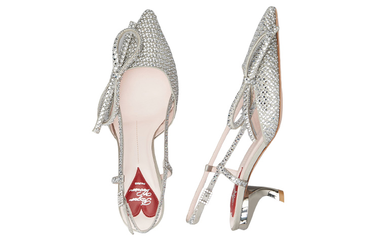 Shop (Women) Roger Vivier Crystal Buckle Pointed Toe Stiletto 'Silver' RVW63835440RS0B007
