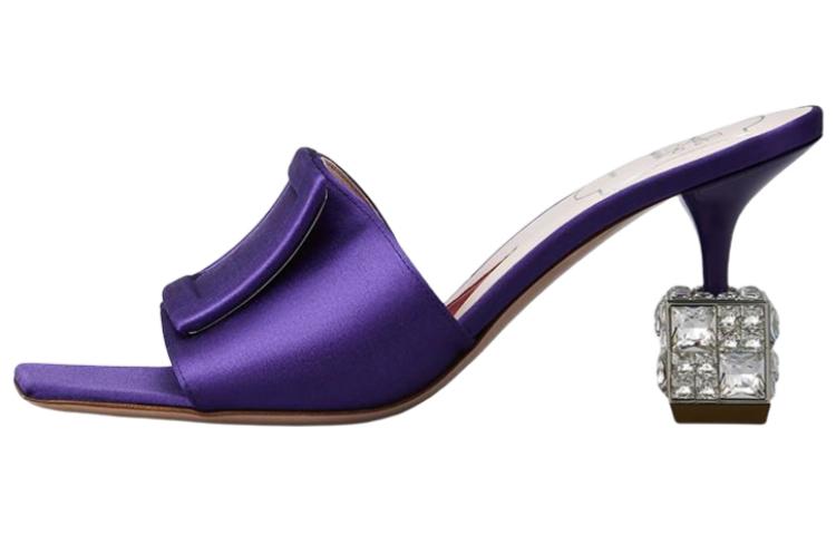 (W) Roger Vivier Cube Strass 'CMFT Transparent Fashion Slide Purple'