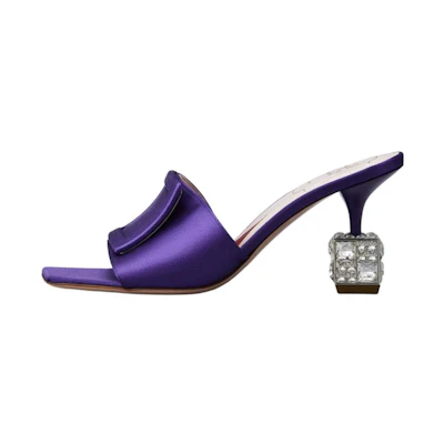 (W) Roger Vivier Cube Strass 'CMFT Transparent Fashion Slide Purple'