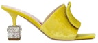 Order (W) Roger Vivier Cube Strass Velvet Tumit Tinggi Mules 'Kuning' RVW64932170AQPG208