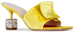 Lookbook (Women) Roger Vivier Cube Strass Velvet High Heel Mules 'Yellow' RVW64932170AQPG208