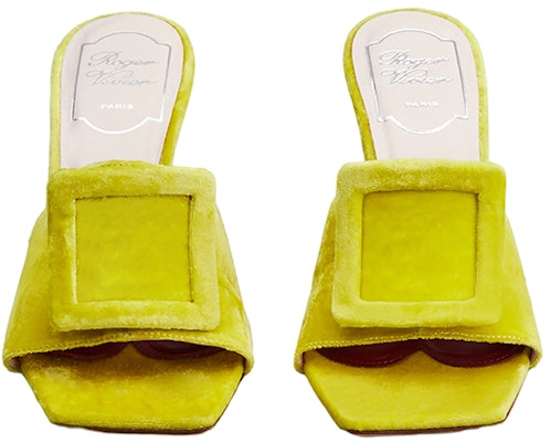 (Women) Roger Vivier Cube Strass Velvet High Heel Mules 'Yellow' RVW64932170AQPG208 Shop (Women) Roger Vivier Cube Strass Velvet High Heel Mules 'Yellow' RVW64932170AQPG208