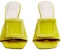 (W) Roger Vivier Cube Strass Velvet Tumit Tinggi Mules 'Kuning' RVW64932170AQPG208