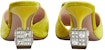 (W) Roger Vivier Cube Strass Velvet Tumit Tinggi Mules 'Kuning' RVW64932170AQPG208