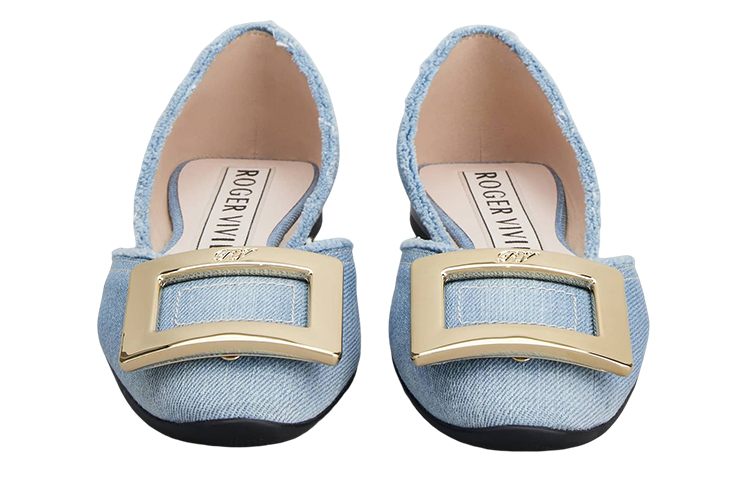 (W) Roger Vivier Denim Flat 'Metal Buckle Blue' 圖 3