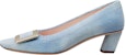 (W) Roger Vivier Denim Tumit Sederhana 'Gesper Logam Biru Muda' RVW00633320JDLU207