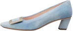 Buy (W) Roger Vivier Tacón Medio Vaquero 'Hebilla Metálica Azul Claro' RVW00633320JDLU207