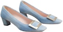 Order (W) Roger Vivier Denim Tumit Sederhana 'Gesper Logam Biru Muda' RVW00633320JDLU207