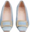 Lookbook (W) Roger Vivier Denim Tumit Sederhana 'Gesper Logam Biru Muda' RVW00633320JDLU207