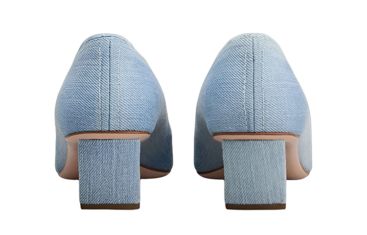 Shop (W) Roger Vivier Tacón Medio Vaquero 'Hebilla Metálica Azul Claro' RVW00633320JDLU207
