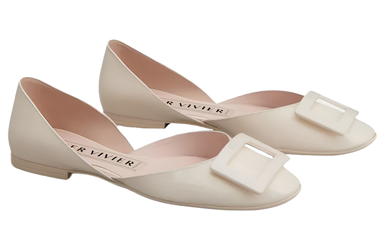 (W) Roger Vivier Dorsay 'Cream Patent Ballet Flats' 圖 2