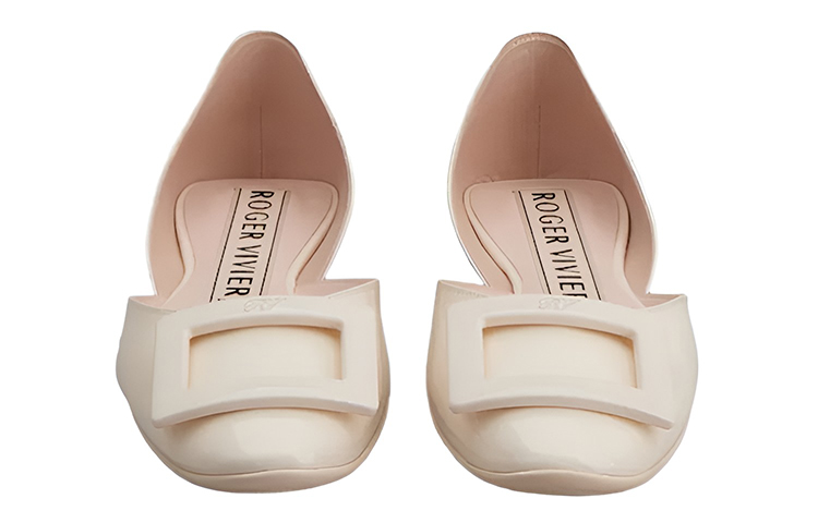 (W) Roger Vivier Dorsay 'Cream Patent Ballet Flats' 圖 3
