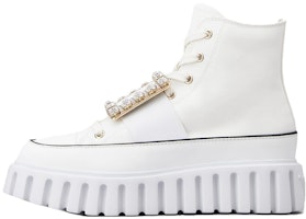 (Women) Roger Vivier Fabric Fashion Lace-Up Round Toe Platform 'White' RVW64635860Q4U0001 (Women) Roger Vivier Fabric Fashion Lace-Up Round Toe Platform 'White' RVW64635860Q4U0001