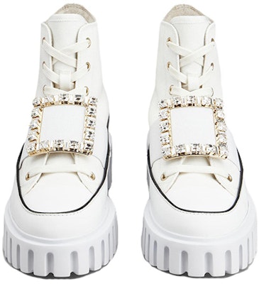 (W) ロジェヴィヴィエ 白 レースアップ 厚底 (Roger Vivier White Lace-up Platform) RVW64635860Q4U0001 Order (W) ロジェヴィヴィエ 白 レースアップ 厚底 (Roger Vivier White Lace-up Platform) RVW64635860Q4U0001