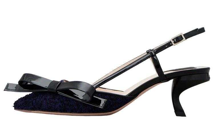 Buy (W) Roger Vivier Stiletto Hak ''Blauw Zwart Strik'' RVW63836510SKJ073F
