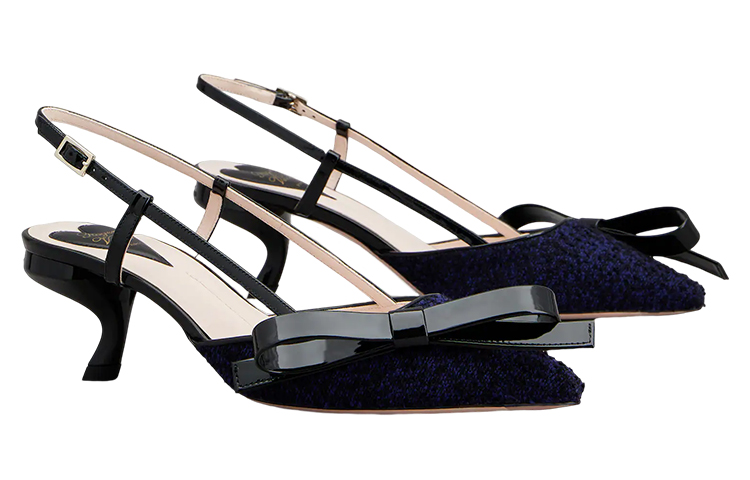 Order (W) Roger Vivier 蓝黑色蝴蝶结细高跟鞋 RVW63836510SKJ073F