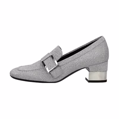 (W) Roger Vivier Fashion Trend Chunky Heel High Heels 'Silver 5cm'