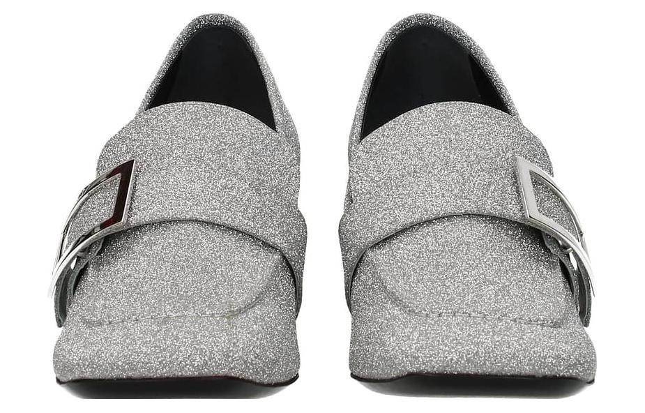 (W) Roger Vivier Fashion Trend Chunky Heel High Heels 'Silver 5cm' 圖 4