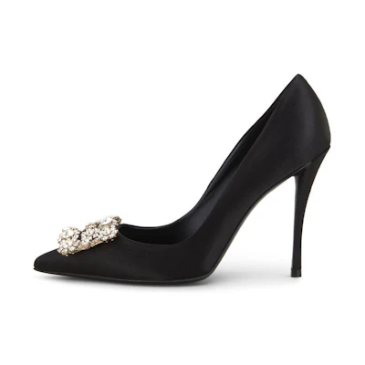 (W) Roger Vivier Flower Strass 'Black'