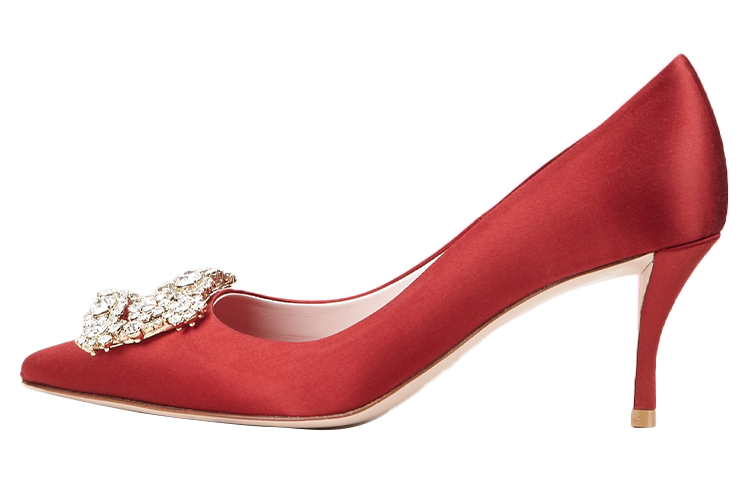 (W) Roger Vivier Flower Strass 'Burgundy'