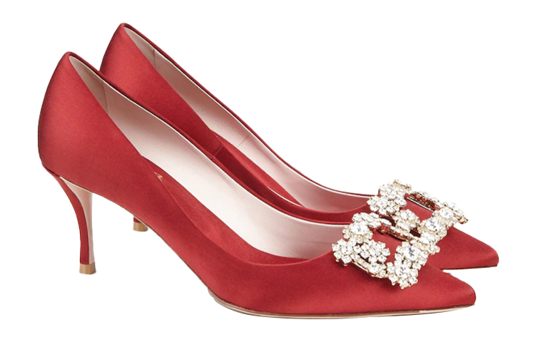 (W) Roger Vivier Flower Strass 'Burgundy' 圖 2