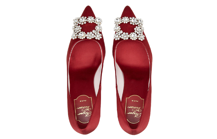(W) Roger Vivier Flower Strass 'Burgundy' 圖 3