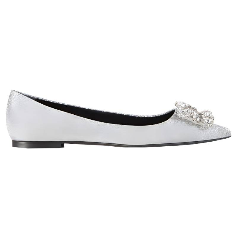 (W) Roger Vivier Flower Strass 'Elegant Buckle Ballet Flats Silver' 圖 2
