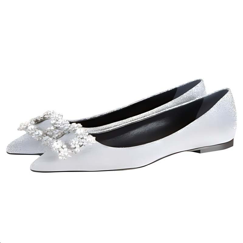 (W) Roger Vivier Flower Strass 'Elegant Buckle Ballet Flats Silver' 圖 3