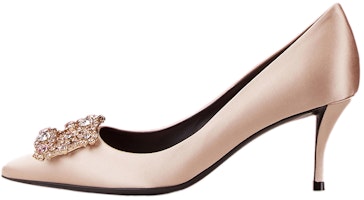 (Women) Roger Vivier Flower Strass 'Pink Satin' RVW41417620RS0M014 (Women) Roger Vivier Flower Strass 'Pink Satin' RVW41417620RS0M014