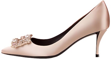 (Women) Roger Vivier Flower Strass 'Pink Satin' RVW41417620RS0M014 (Women) Roger Vivier Flower Strass 'Pink Satin' RVW41417620RS0M014