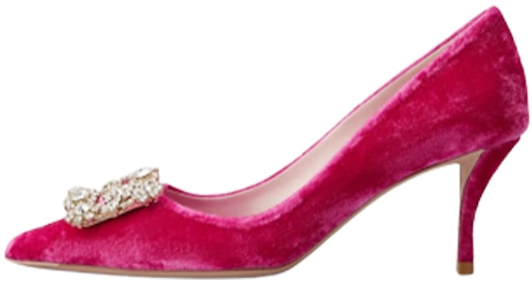 (W) Roger Vivier Kasut Tumit Runcing 'Pink Satin Dan Bunga Strass Slingback' RVW41417620AQPM807 Buy (W) Roger Vivier Kasut Tumit Runcing 'Pink Satin Dan Bunga Strass Slingback' RVW41417620AQPM807
