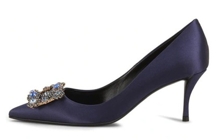 (Women) Roger Vivier Flower Strass 'Purple Satin Crystal Buckle' RVW41417620RS0U807